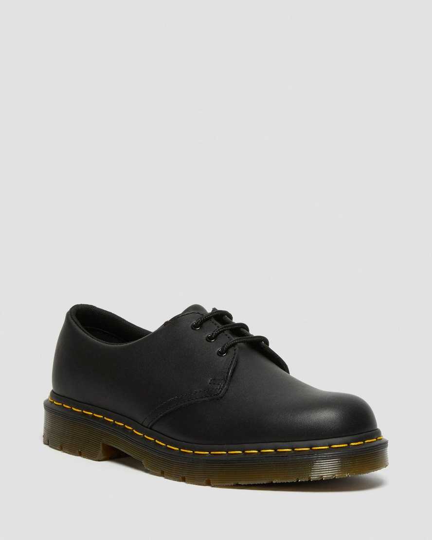 Dr. Martens 1461 Slip Resistant Nahka Naisten Juhlakengät - Mustat Kengät [451-UYQLMT]